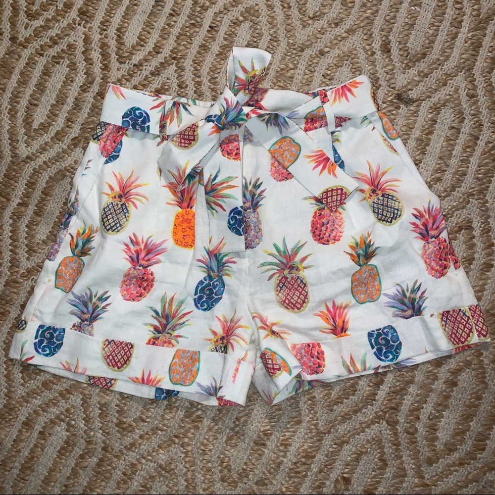 Tropical Bermuda Shorts with a tie